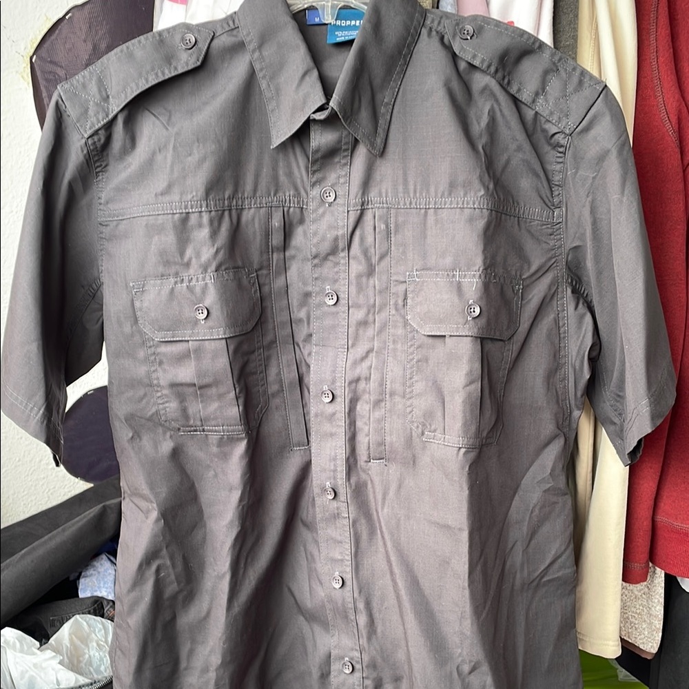 NWOT Propper Charcoal Button Down Shirt